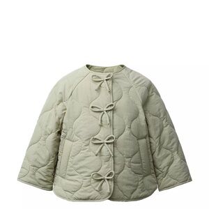 Light Sage Quilted Toggle Jacket zara